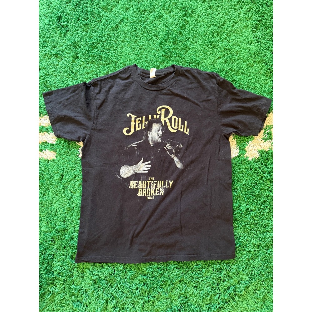 Jelly Roll‎ The Beautifully Broken Tour 2024 Concert Graphic T-Shirt Black Large